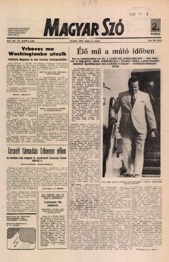 Magyar Szó, 45. évf. 1988. május 4. 121. sz. 1–16. oldal