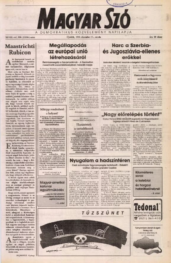 Magyar Szó, 48. évf. 1991. december 11. 339. sz. 1–16. oldal