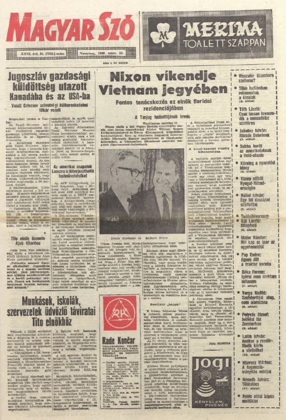 Magyar Szó, 26. évf. 1969. március 23. 80. sz. 1–32. oldal