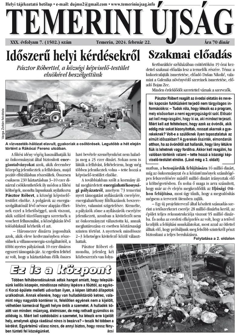 Temerini Újság, 30. évf. 2024. február 22. 7. sz.