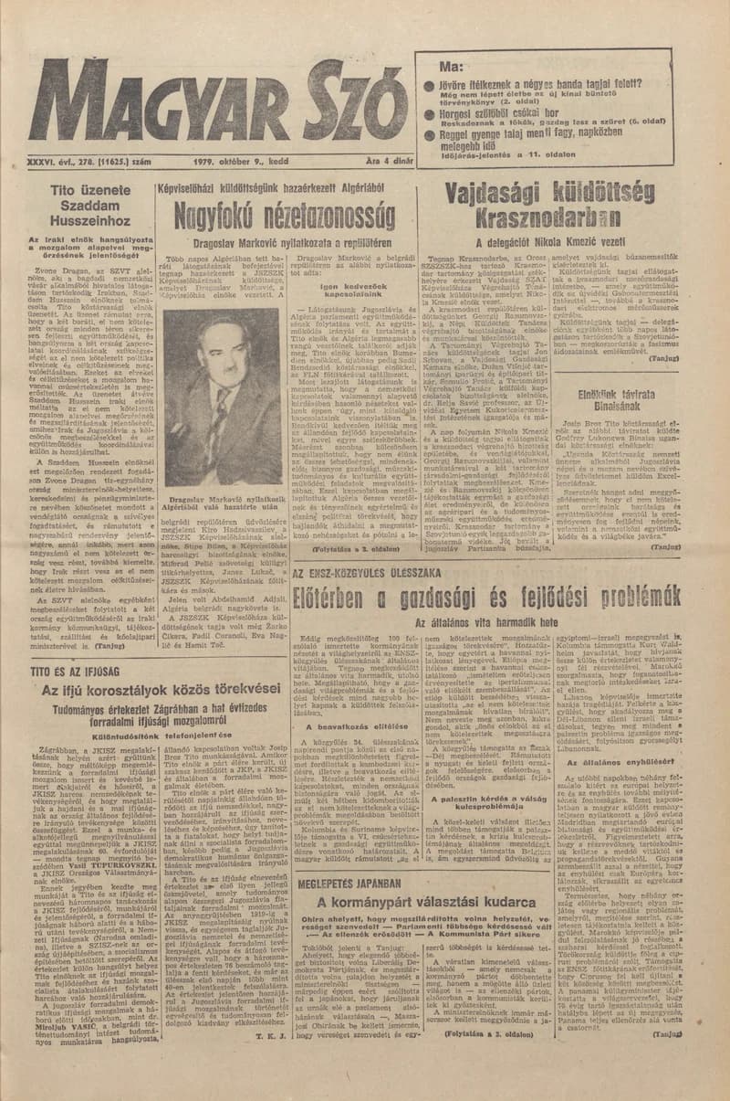 Magyar Szó, 36. évf. 1979. október 9. 278. sz. 1–20. oldal