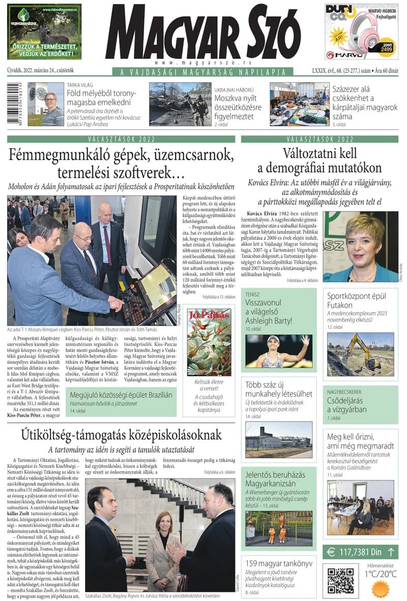 Magyar Szó, 79. évf. 2022. március 24. 68. sz.