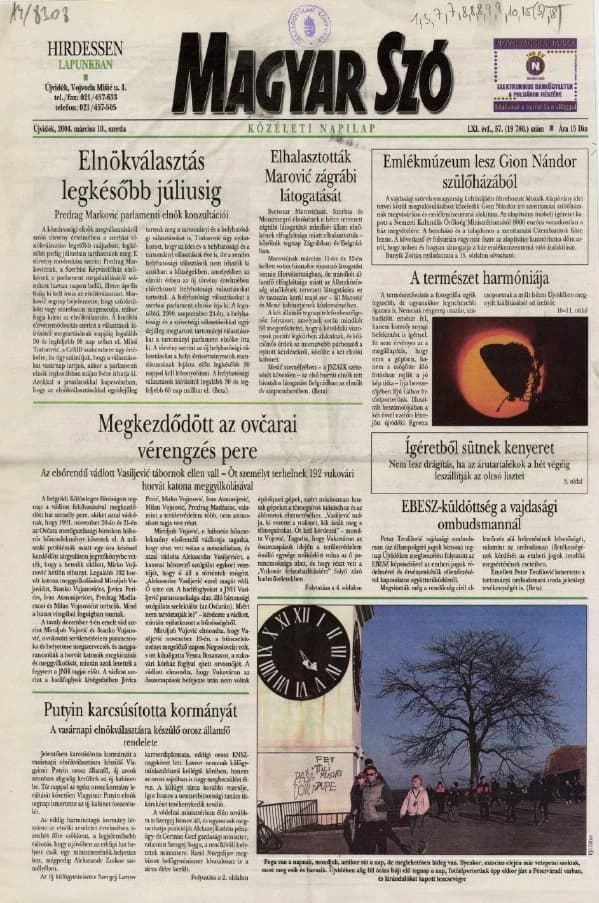 Magyar Szó, 61. évf. 2004. március 10. 57. sz. 1–20. oldal