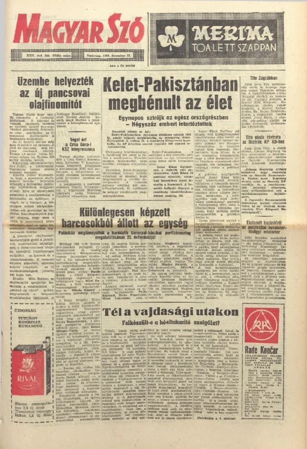 Magyar Szó, 25. évf. 1968. december 15. 344. sz. 1–32. oldal
