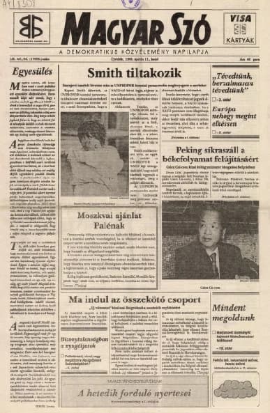 Magyar Szó, 52. évf. 1995. április 11. 84. sz. 1–16. oldal