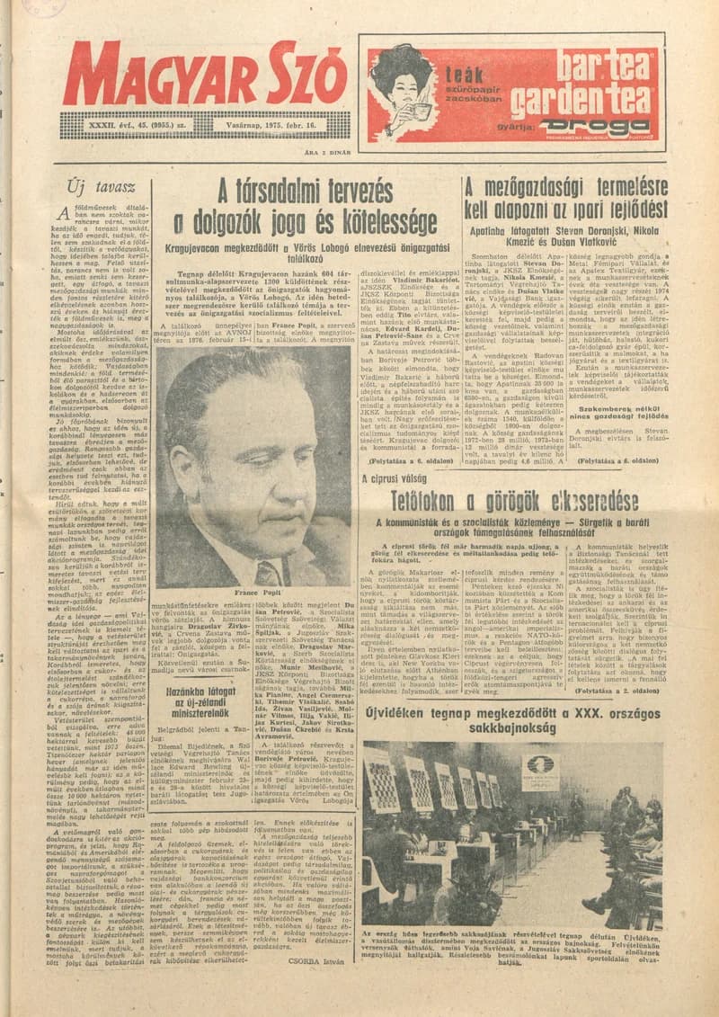 Magyar Szó, 32. évf. 1975. február 16. 45. sz.