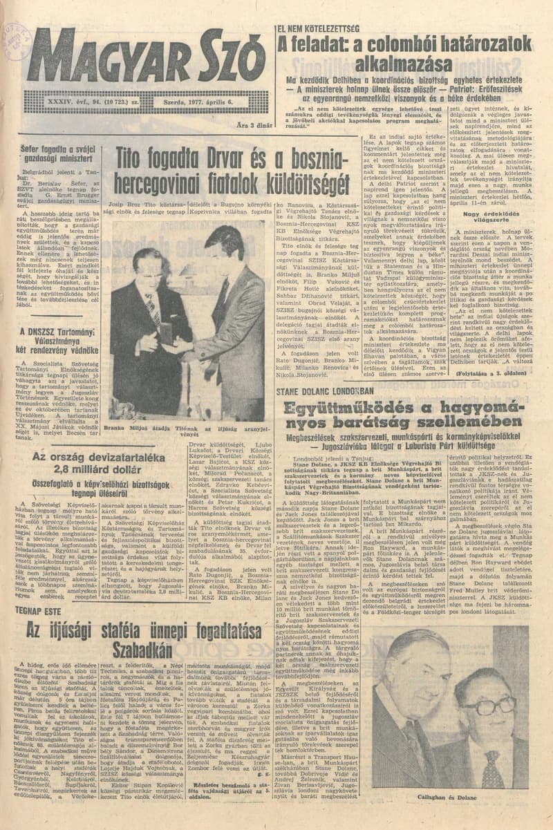 Magyar Szó, 34. évf. 1977. április 6. 94. sz.
