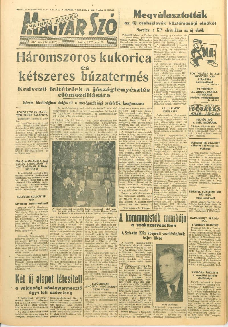 Magyar Szó, 14. évf. 1957. november 20. 319. sz. 1–14. oldal