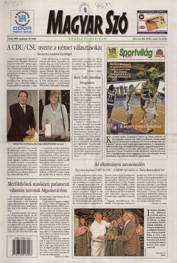 Magyar Szó, 62. évf. 2005. szeptember 19. 220. sz. 1–12. oldal