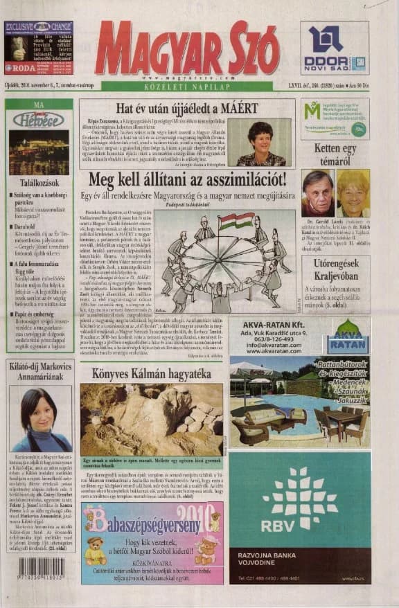 Magyar Szó, 67. évf. 2010. november 6. – 7. 260. sz. 1–48. oldal