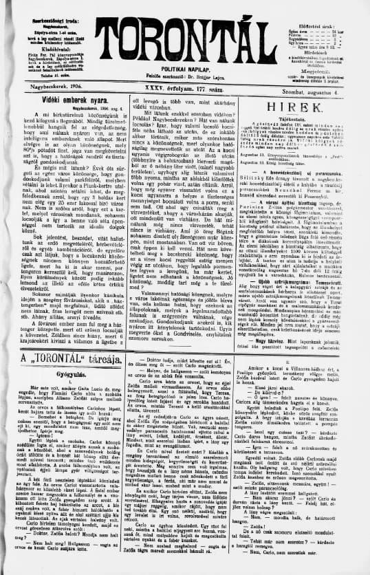 Torontál, 35. évf. 1906. augusztus 4. 177. sz.