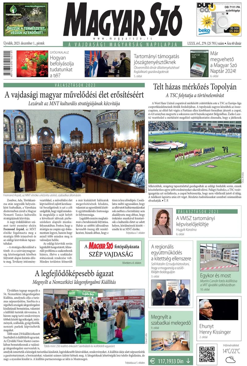 Magyar Szó, 80. évf. 2023. december 1. 279. sz. 1–16. oldal