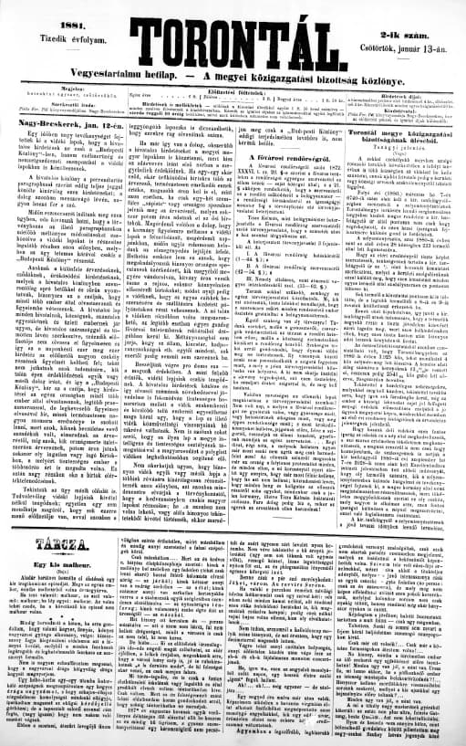 Torontál, 10. évf. 1881. január 13. 2. sz.