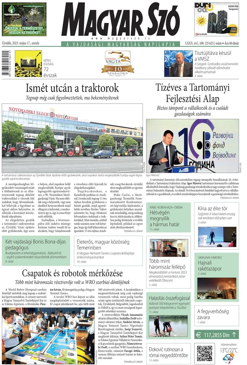 Magyar Szó, 80. évf. 2023. május 17. 109. sz. 1–16. oldal