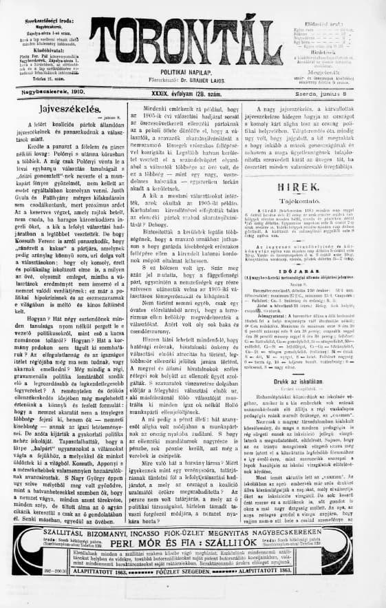 Torontál, 39. évf. 1910. június 8. 128. sz.