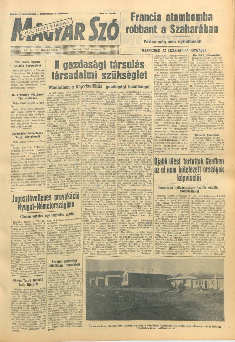 Magyar Szó, 20. évf. 1963. március 20. 77. sz. 1–14. oldal