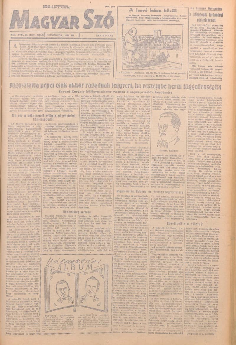Magyar Szó, 8. évf. 1951. március 1. 50. sz. 1–8. oldal