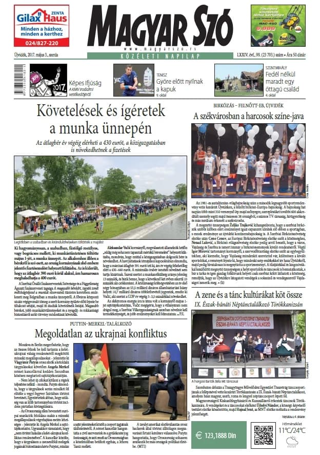 Magyar Szó, 74. évf. 2017. május 3. 99. sz. 1–16. oldal