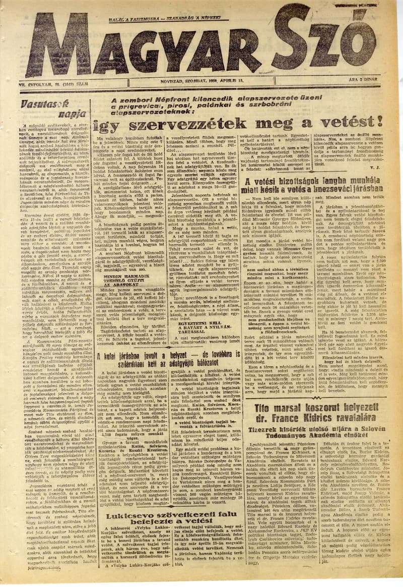 Magyar Szó, 7. évf. 1950. április 15. 90. sz. 1–4. oldal