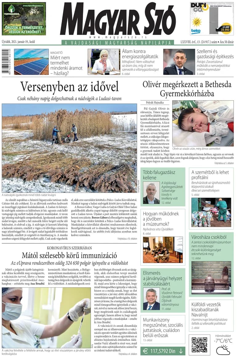 Magyar Szó, 78. évf. 2021. január 19. 13. sz. 1–20. oldal