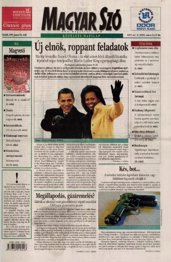 Magyar Szó, 66. évf. 2009. január 20. 14. sz. 1–20. oldal
