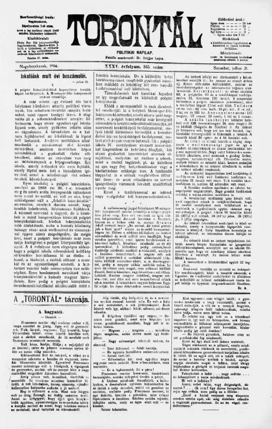 Torontál, 35. évf. 1906. július 21. 165. sz.