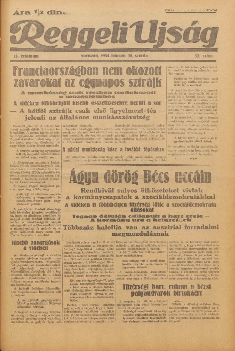 Reggeli Újság, 15. évf. 1934. február 14. 37. sz.