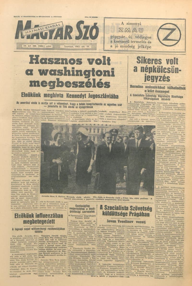 Magyar Szó, 20. évf. 1963. október 19. 288. sz. 1–12. oldal