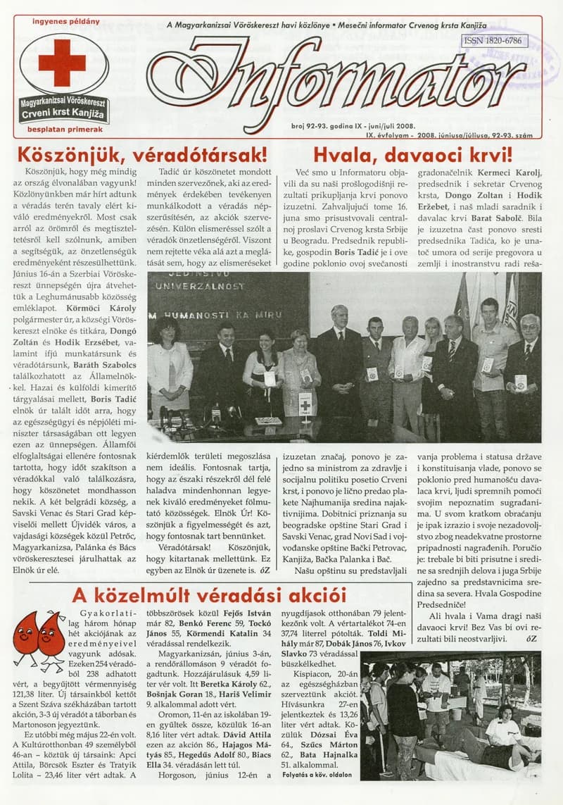 Informator, 9. évf. 2008. június 1. – július 1. 92–93. sz.