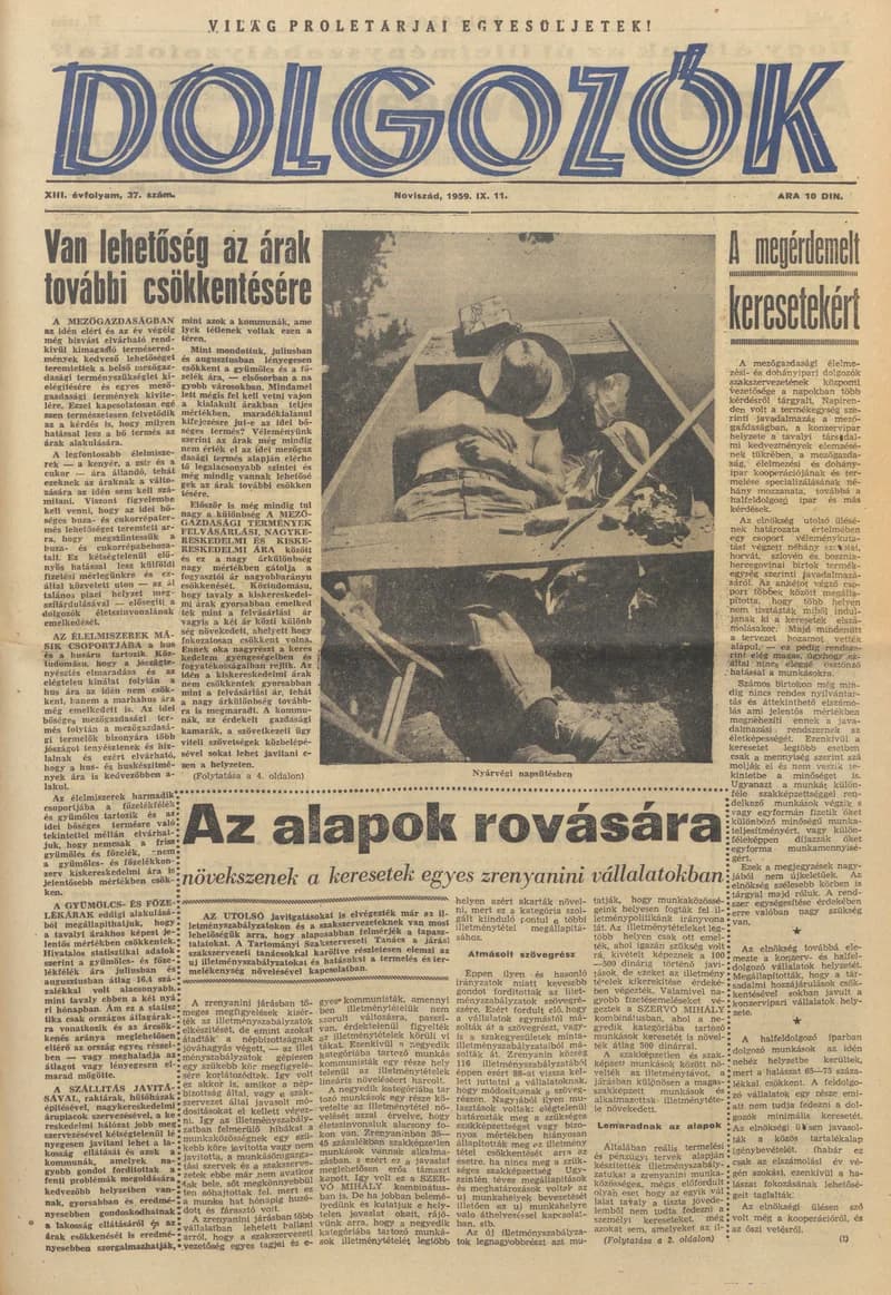 Dolgozók, 13. évf. 1959. szeptember 10. 37. sz.