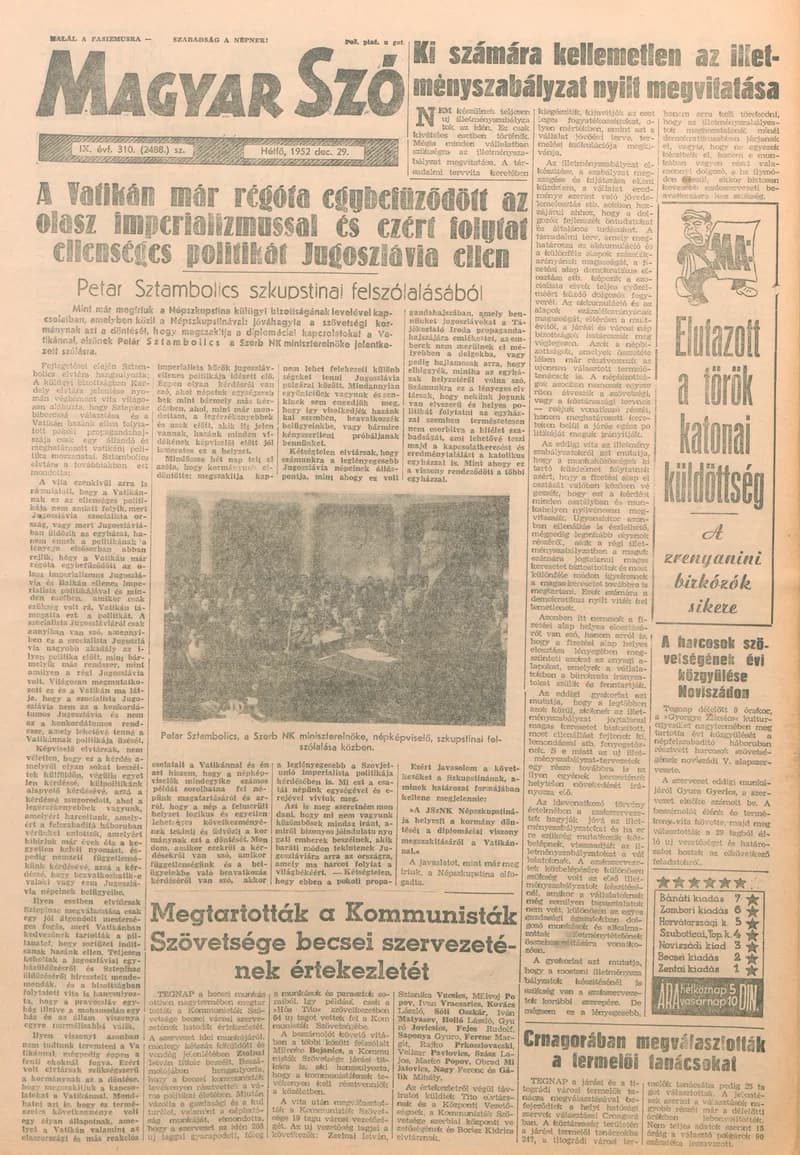 Magyar Szó, 9. évf. 1952. december 29. 310. sz. 1–8. oldal
