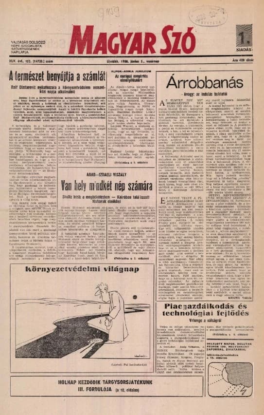 Magyar Szó, 45. évf. 1988. június 5. 153. sz. 1–28. oldal