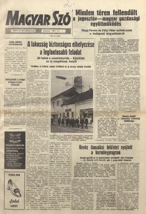 Magyar Szó, 26. évf. 1969. november 1. 302. sz. 1–20. oldal