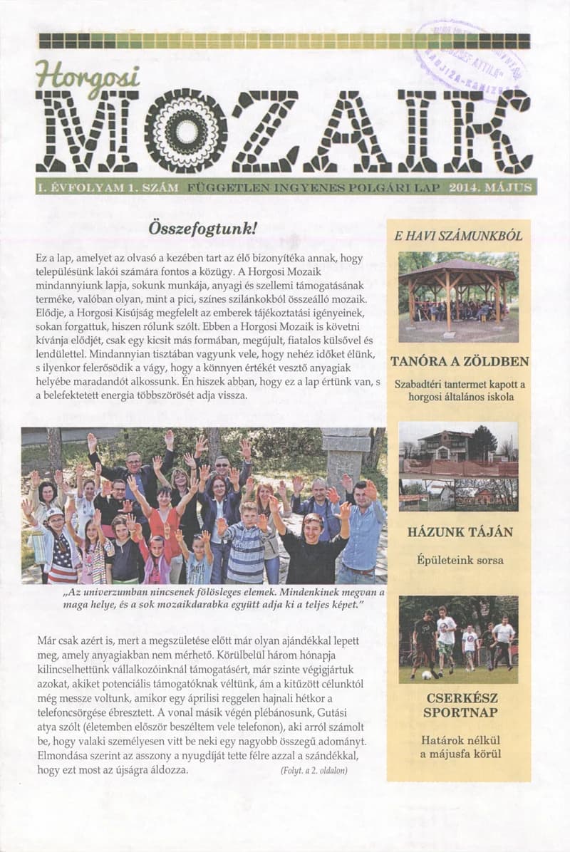 Horgosi Mozaik, 1. évf. 2014. május. 1. sz.