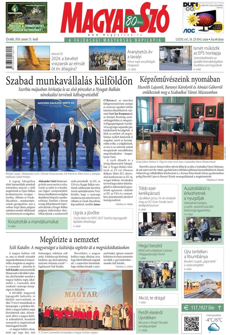 Magyar Szó, 81. évf. 2024. január 23. 18. sz. 1–20. oldal