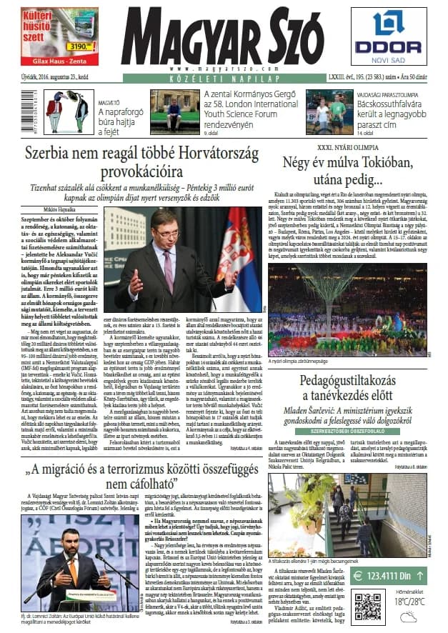 Magyar Szó, 73. évf. 2016. augusztus 23. 195. sz. 1–20. oldal