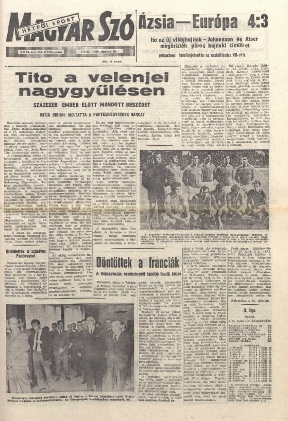 Magyar Szó, 26. évf. 1969. április 28. 116. sz. 1–16. oldal