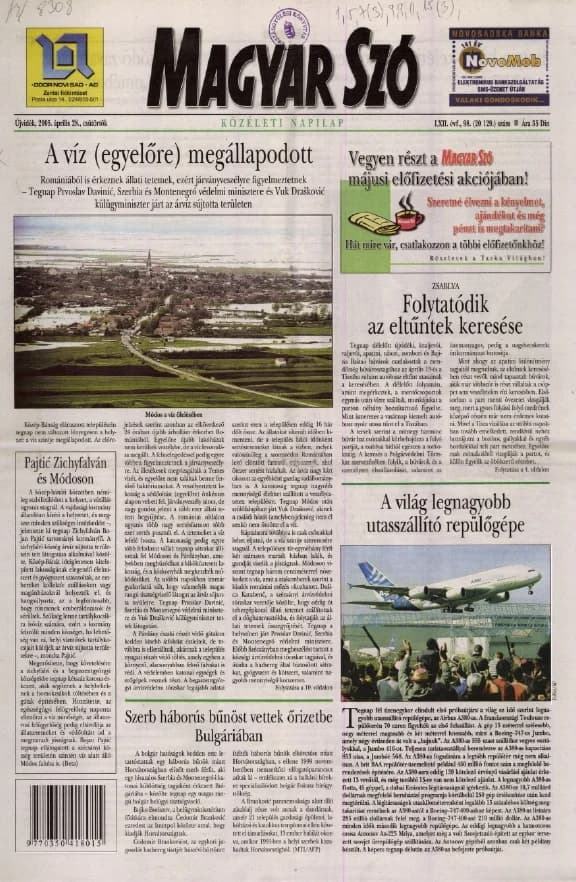 Magyar Szó, 62. évf. 2005. április 28. 98. sz. 1–20. oldal