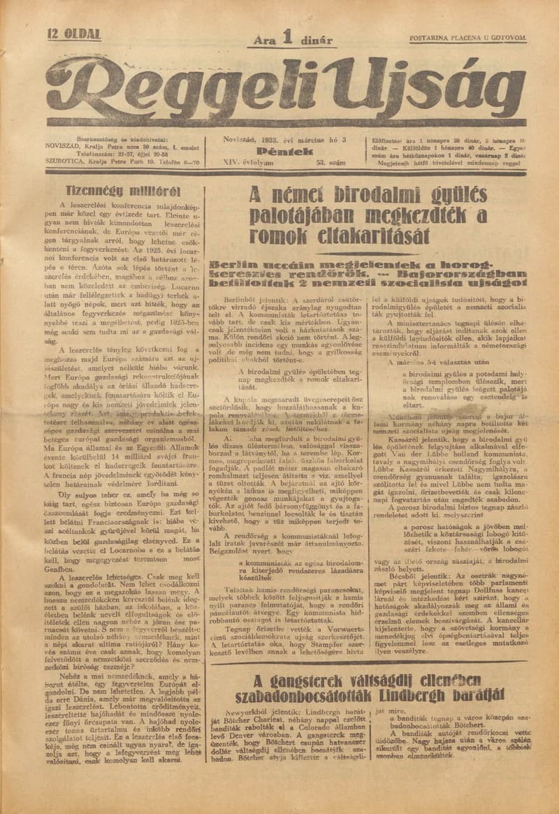 Reggeli Újság, 14. évf. 1931. március 3. 53. sz.