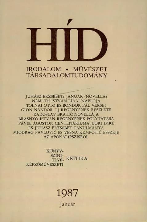 Híd, 51. évf. 1987. január. 1. sz. 1–140. oldal