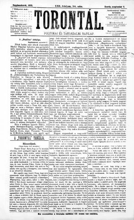Torontál, 22. évf. 1893. szeptember 6. 204. sz.