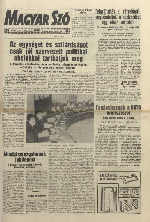 Magyar Szó, 26. évf. 1969. április 11. 99. sz. 1–12. oldal
