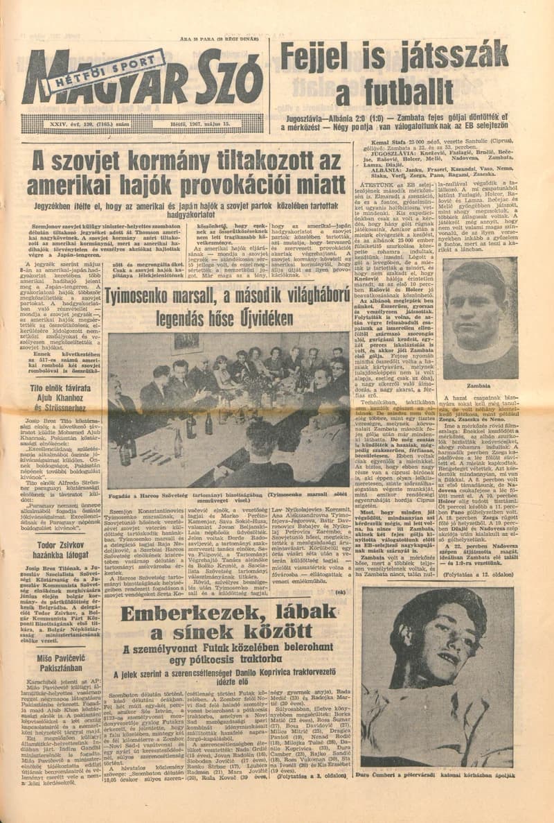 Magyar Szó, 24. évf. 1967. május 15. 130. sz. 1–16. oldal