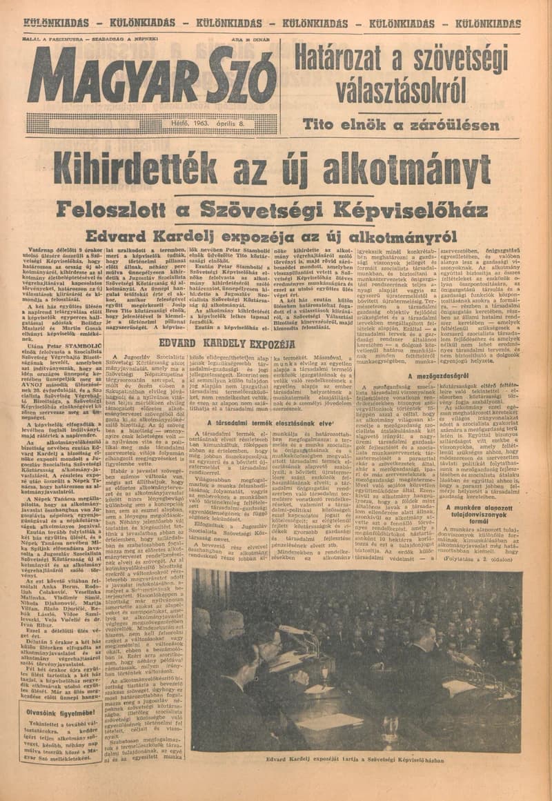Magyar Szó, 20. évf. 1963. április 8. 96. sz. 1–6. oldal