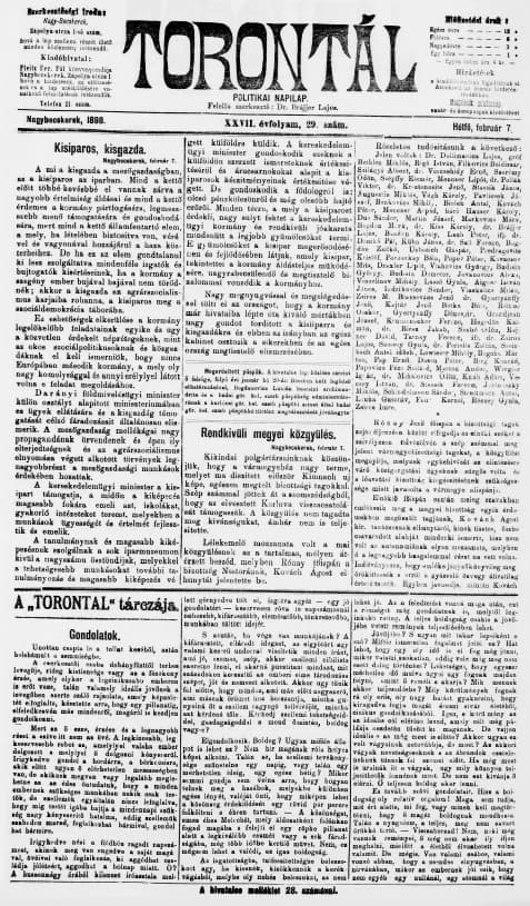 Torontál, 27. évf. 1898. február 7. 29. sz.
