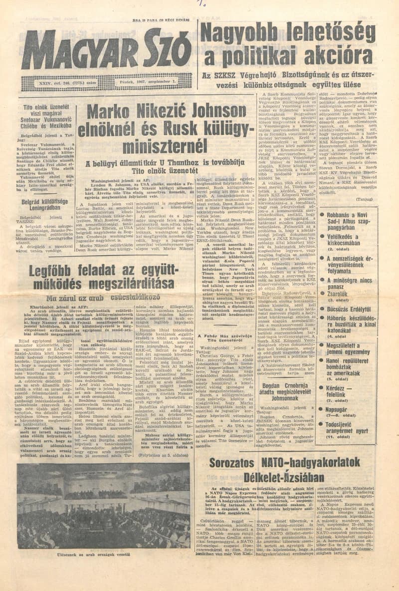 Magyar Szó, 24. évf. 1967. szeptember 1. 240. sz. 1–12. oldal