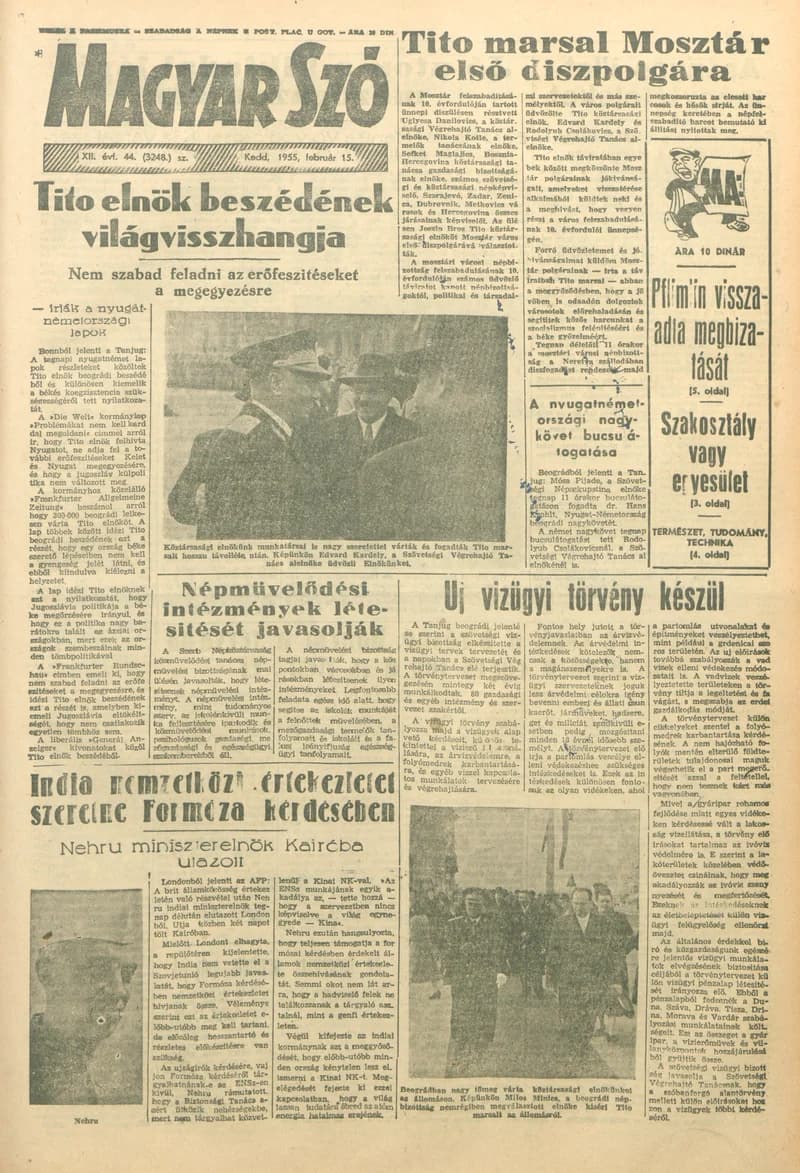 Magyar Szó, 12. évf. 1955. február 15. 44. sz. 1–8. oldal