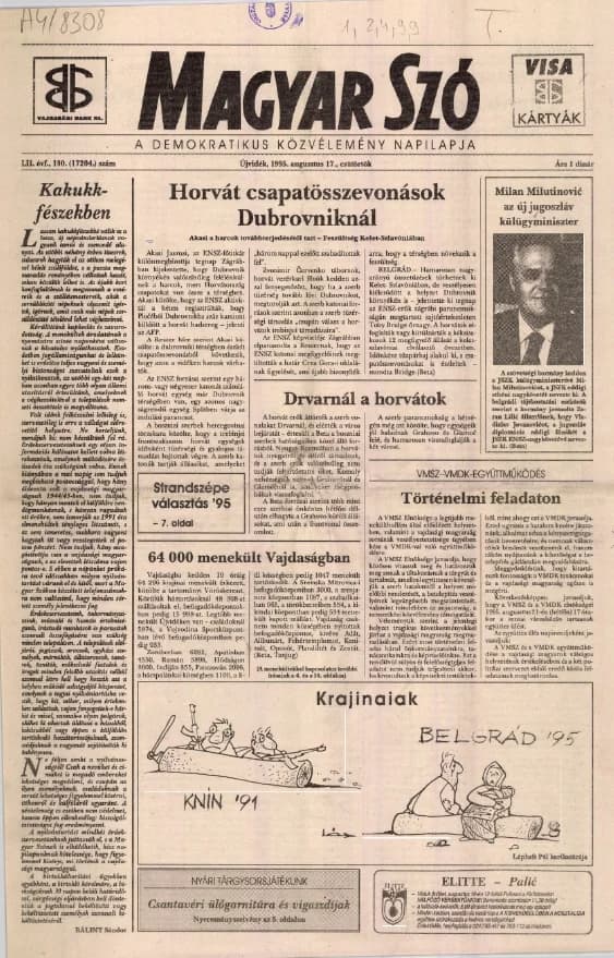 Magyar Szó, 52. évf. 1995. augusztus 17. 190. sz. 1–16. oldal