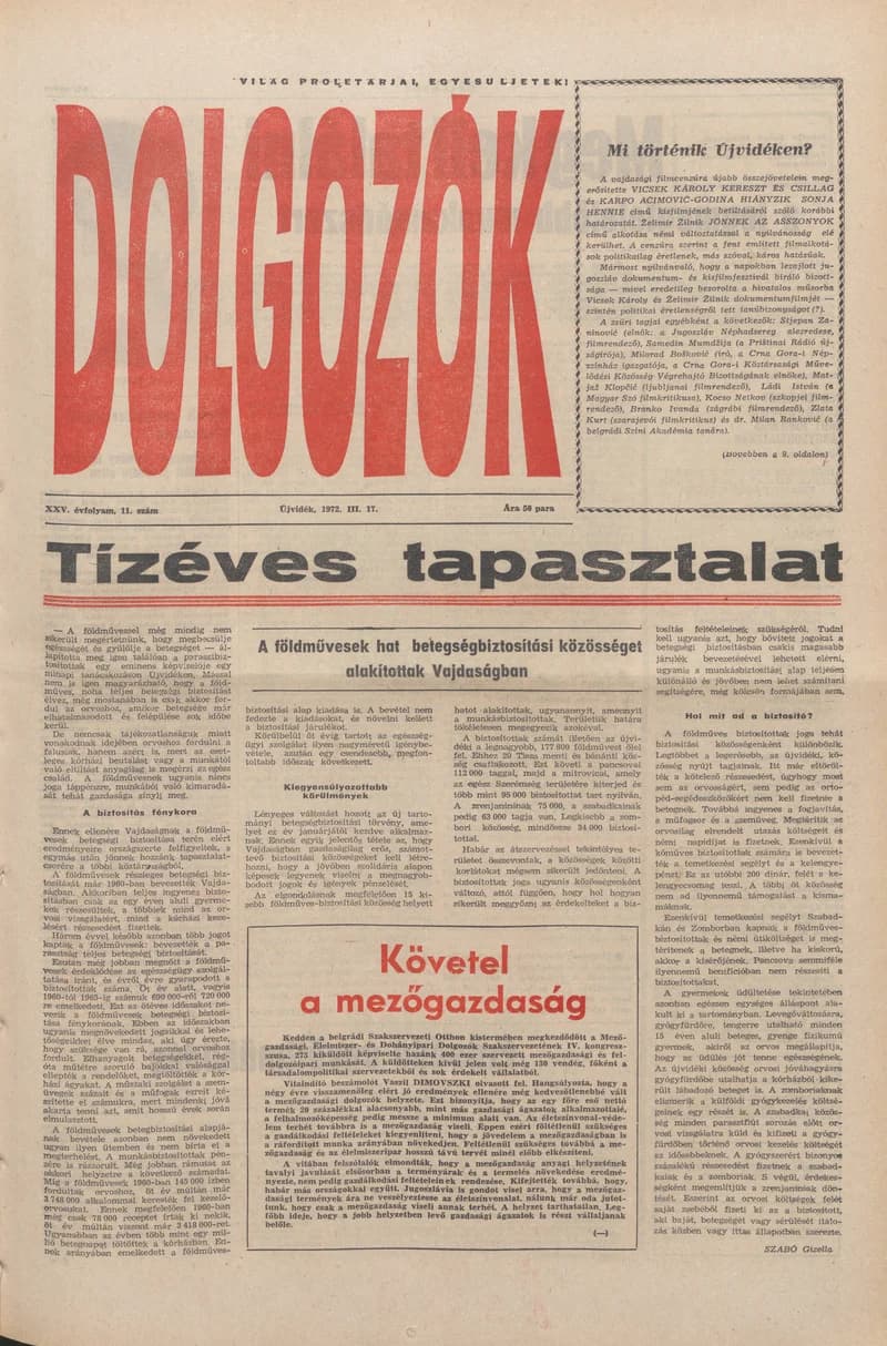 Dolgozók, 26. évf. 1972. március 17. 11. sz.