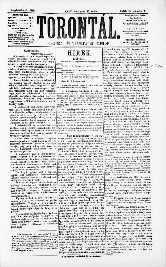 Torontál, 24. évf. 1895. március 7. 55. sz.